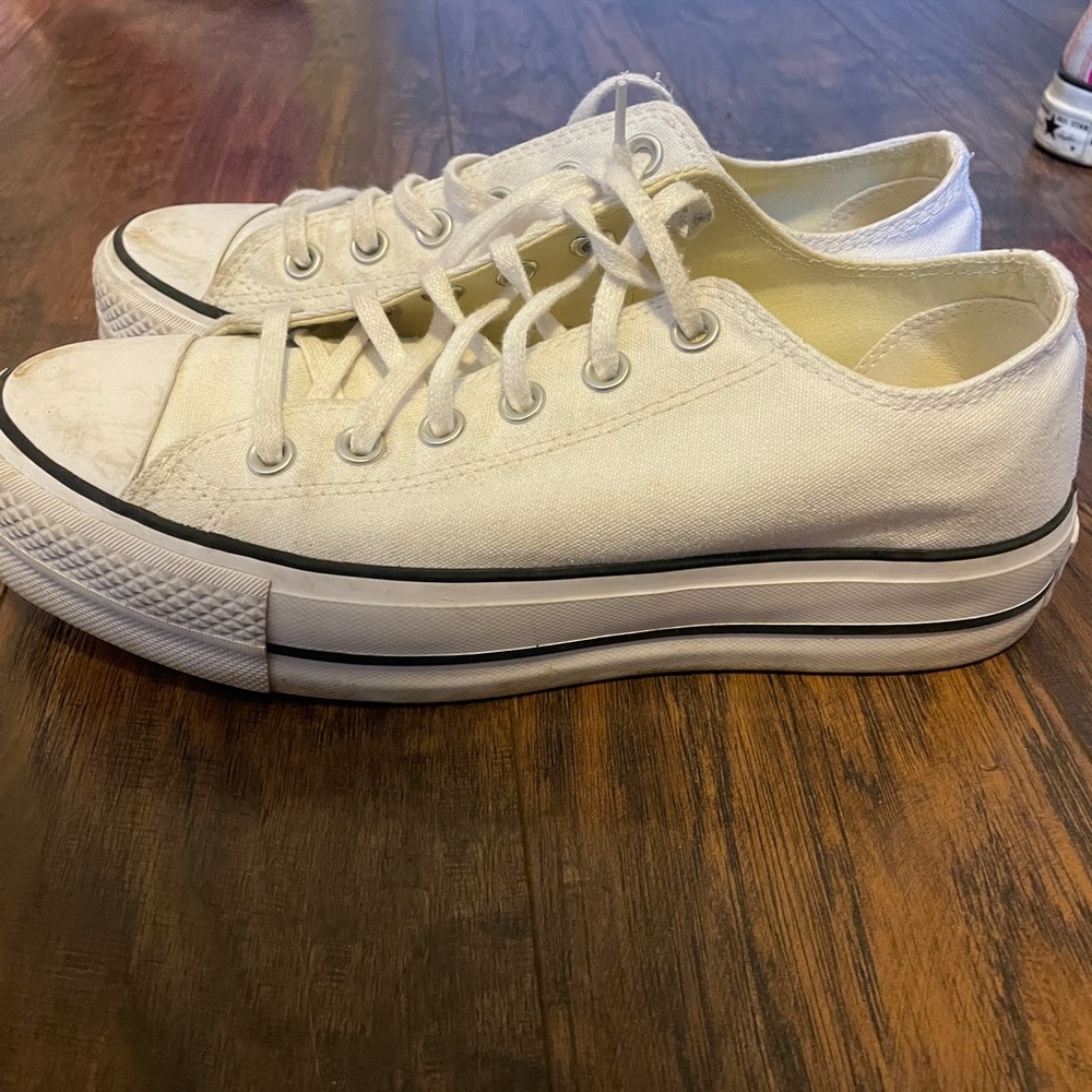 women’s platform converse white short